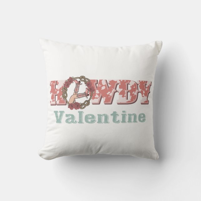 Cojín Decorativo Howdy Valentine Western Country (Anverso)