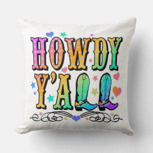 Cojín Decorativo Howdy Y'all Chicas Vaqueras Pillow