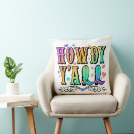 Cojín Decorativo Howdy Y'all Chicas Vaqueras Pillow