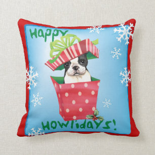 Cojín Decorativo Howliday feliz Boston Terrier