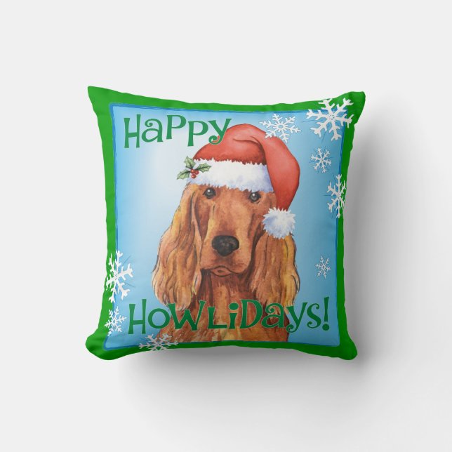 Cojín Decorativo Howlidays feliz Irish Setter (Anverso)