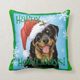 Cojín Decorativo Howlidays feliz Rottweiler