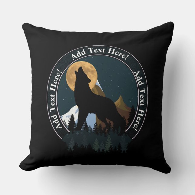 Cojín Decorativo Howling Wolf Full Moon (Anverso)