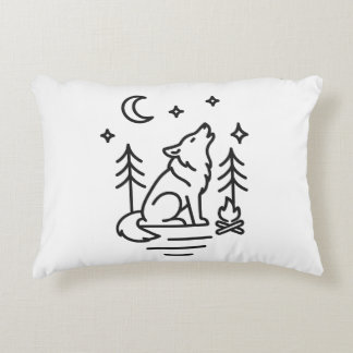 Cojín Decorativo Howling Wolf Under the Moon Decorative Pillow