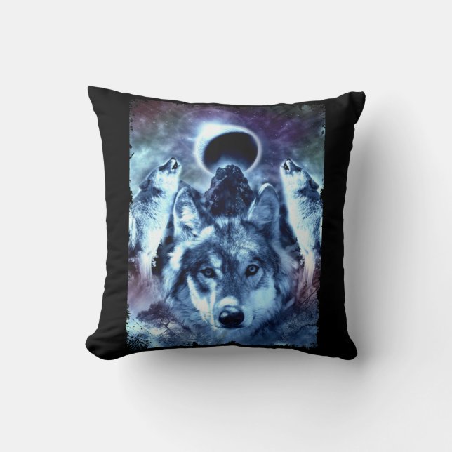 Cojín Decorativo Howling Wolves Moon Winter Wolf (Anverso)