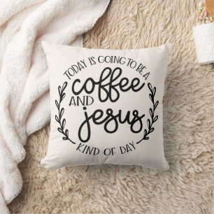 Cojín Decorativo Hoy será un café y Jesús