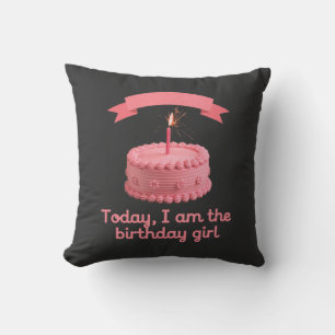 Cojín Decorativo Hoy soy el Chica de cumpleaños que celebra con est