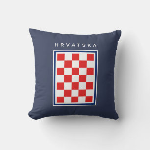 Cojín Decorativo Hrvatska Checker Azul Frontera