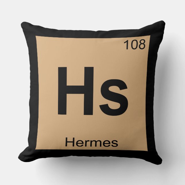 Cojín Decorativo Hs - Hermes Dios Química Símbolo de tabla periódic (Anverso)