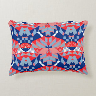 Cojín Decorativo huella abstracta roja y azul #1