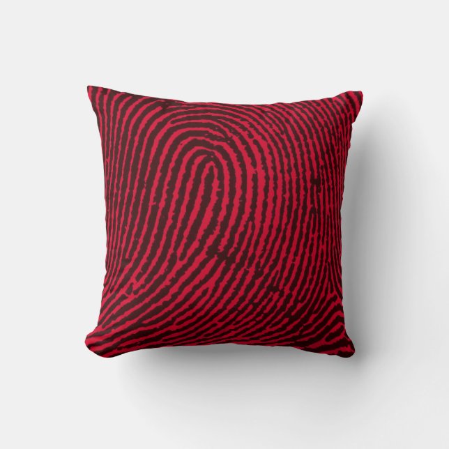 Cojín Decorativo Huella dactilar en rojo y negro (Anverso)