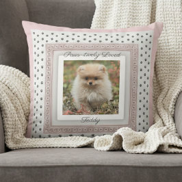 Cojín Decorativo Huella de garra elegante foto de perro mascota