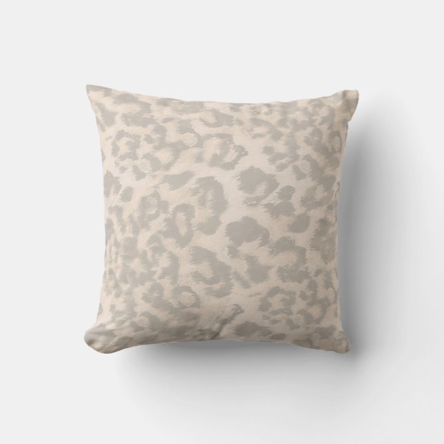 Cojín Decorativo Huella de leopardo beige. (Anverso)