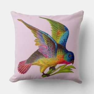 Cojín Decorativo huella de pájaro victoriano ultra colorida