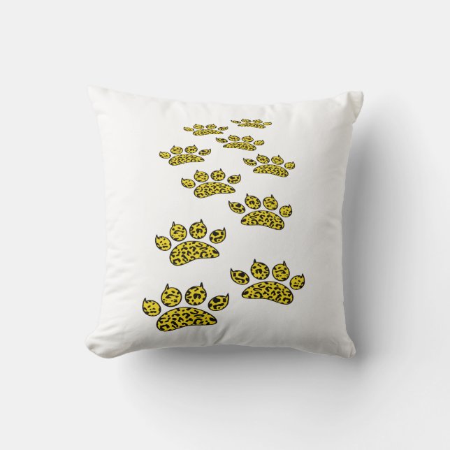 Cojín Decorativo Huella de pata de leopardo (Anverso)
