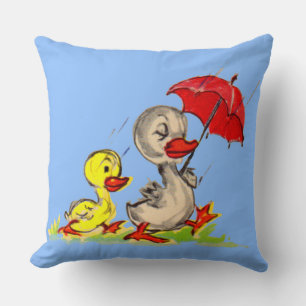 Cojín Decorativo huella de pato y de pato