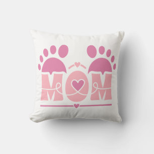Cojín Decorativo Huella del corazón de mamá