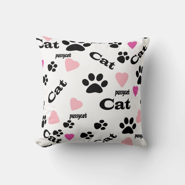 Cojín Decorativo Huellas de gato (Anverso)