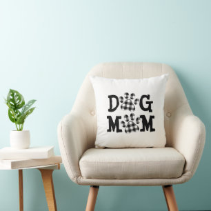 Cojín Decorativo Huellas de MOM de búfalo de DOG revestido