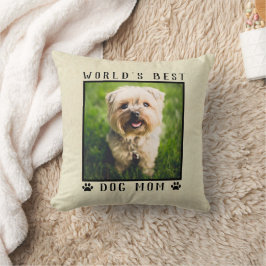 Cojín Decorativo Huellas de patas de la mejor mamá de perros del mu