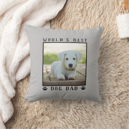 Cojín Decorativo Huellas de patas de mascotas Foto de mascota gris 
