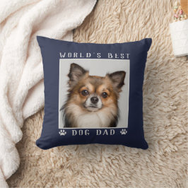 Cojín Decorativo Huellas de patas de papá del mejor perro del mundo