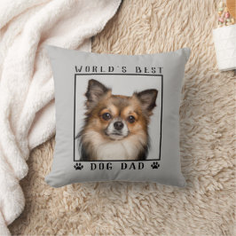 Cojín Decorativo Huellas de patas de papá mejor perro del mundo Fot