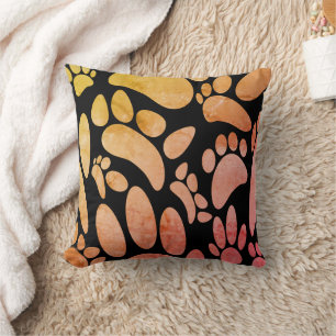 Cojín Decorativo Huellas de patas de perro abstractas vintage
