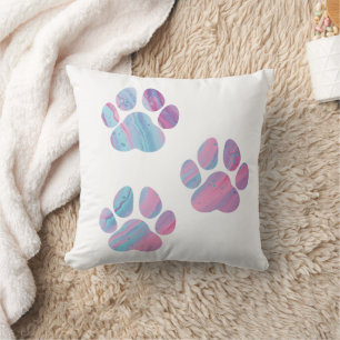Cojín Decorativo Huellas de patas de perro - Remolinos de pintura c
