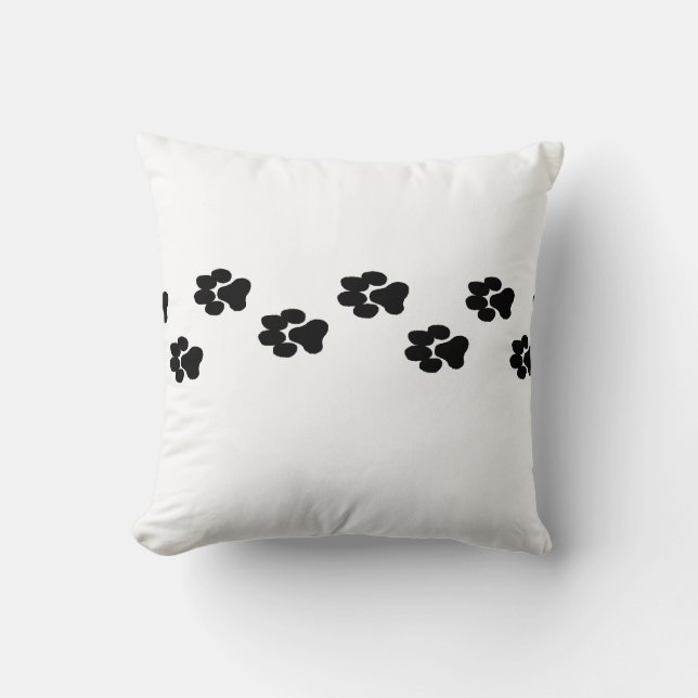Cojín Decorativo Huellas de patas rosadas (Anverso)