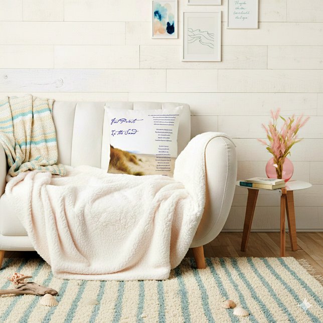 Cojín Decorativo huellas en la arena (Subido por el creador)