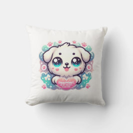 Cojín Decorativo Huellas en mi corazón, para siempre cachorro Kawai
