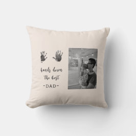 Cojín Decorativo Huellas para el personalizado Mejor Foto de Papá