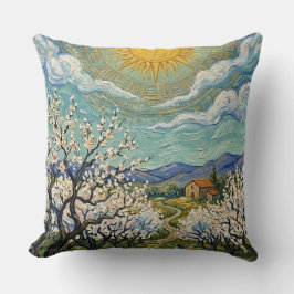 Cojín Decorativo Huerto de almendros estilo Van Gogh Floración de p