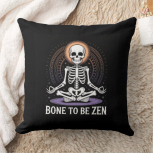 Cojín Decorativo Hueso a ser zen - Skeleton Meditación decoración d