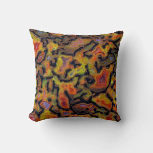 Cojín Decorativo Hueso de dinosaurio petrificado naranja