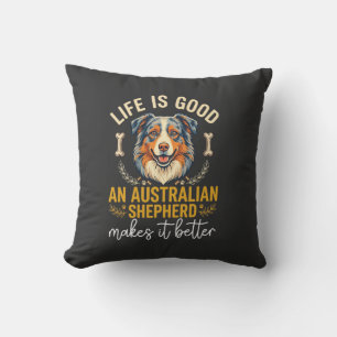 Cojín Decorativo Hueso de perro pastor australiano Life Is Good