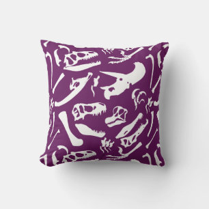 Cojín Decorativo Huesos de dinosaurio (púrpura)