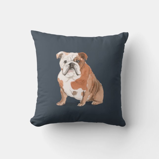 Cojín Decorativo Huesos de perro y Bulldog ingleses (Anverso)