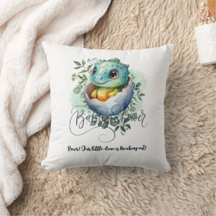 Cojín Decorativo Huevos de dinosaurio Cute acuarela deja Baby Showe