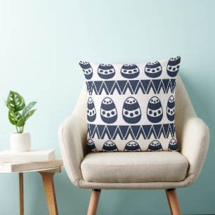 Cojín Decorativo Huevos de Pascua Chevron Rayas Patrón Feliz Pascua