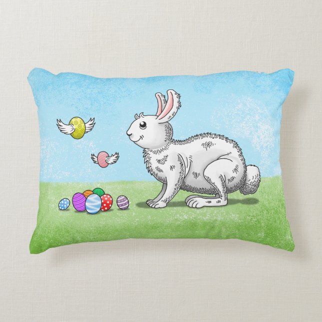 Cojín Decorativo Huevos de Pascua de Conejo (Anverso)