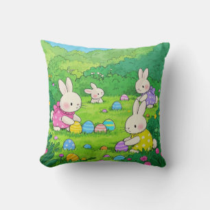 Cojín Decorativo Huevos de Pascua de personalizado Bunnies