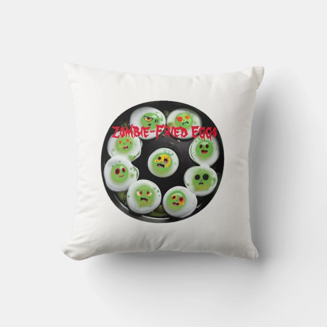 Cojín Decorativo Huevos fritos de Zombie (Anverso)
