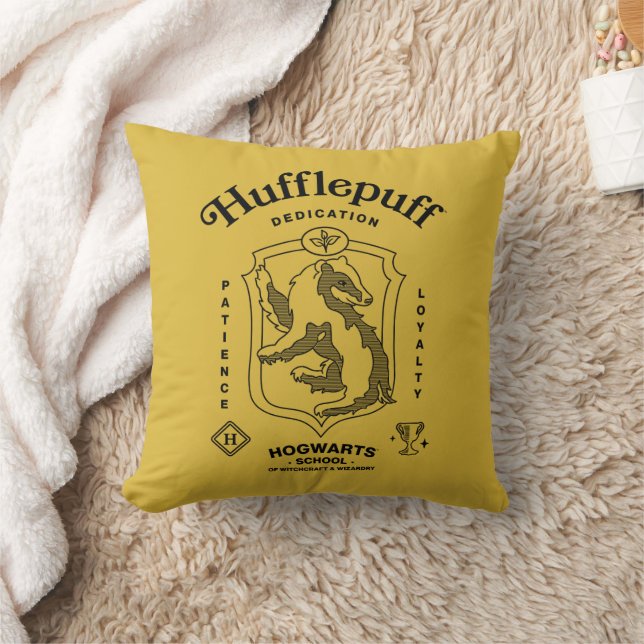 Cojín Decorativo HUFFLEPUFF™ Dedication Patience Loyalty Crest (Manta)