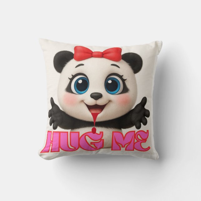 Cojín Decorativo Hug Me 🤗 panda Pillow – Cute Kawaii Panda (Anverso)