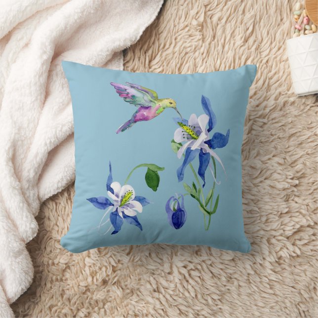 Cojín Decorativo Hummingbird Blue Columbine Garden (Manta)