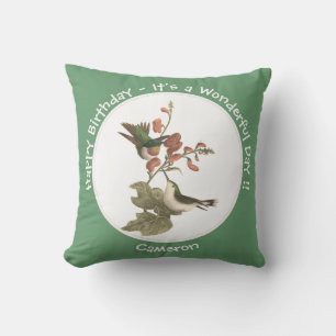 Cojín Decorativo Hummingbird, cumpleaños u otro Fiesta con trompa d