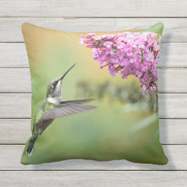 Cojín Decorativo Hummingbird Floral Photo
