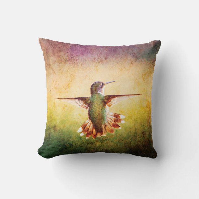 Cojín Decorativo Hummingbird Nature Throw Pillow (Anverso)